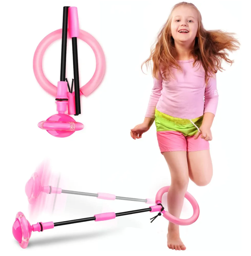 Skip Ball, Portable Foldable Colorful Flash Wheel Swing Ball, Kids Toys for Girls & Boys, Sports Fitness Toys for Kids & Adults. Gifts for Mom Women & Girls Toys Age 5-10 Years