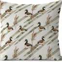 Rustic Farmhouse Mallard Duck Pillow Covers 18x18, Mallard Duck Decor for Home, Ducks Hunting Gifts Decorative Throw Pillow Covers for Kids Room Home Living Room Bedroom Sofa Couch
