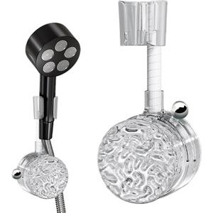 Suction Cup Shower Head Holder ,no Drilling Required and Seamless Installation Handheld Shower Head holderPC Material with Shower Ball Hook,Suitable for 1.3-inch Diameter Shower Head (White)