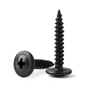 #82-1/2'' (80 Pack) Truss Head Wood Screws Quick Metal Self-Tapping Screws Black Oxide 410 Stainless Steel