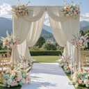 20 ft x 10 ft Wrinkle Free Beige Backdrop Curtain for Parties, 4 Panels 10ft Polyester Beige Photo Backdrop Drapes for Graduation Birthday Wedding Party Stage Curtains
