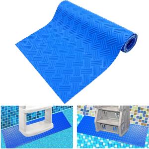 Swimming Pool Ladder Mat - Protective Pool Ladder Pad Step Mat with Non-Slip Texture, Blue Medium Blue Medium Pool Step Mat, Pool Liner Protection Mat (45 X 60 inch)