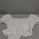 COOUFE Women's Crop Tops Ruffle Short Sleeve Tie Back Summer Off Shoulder Top Blouse, Medium