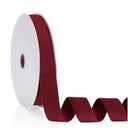 Pack of 2 Burgundy Velvet Ribbon Double Faced 1 inch Continuous 20 Yards Use for Christmas Tree Ornaments, Gift Wrapping, Wreath Decoration, Wedding Boutonnieres, Handmade Crafts Bow Making