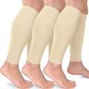 CTHH 3 Pairs Calf Compression Sleeves for Men & Women  Footless Compression Socks Leg Sleeve Support for Shin Splints (4X-Large, A2-3 Pack Nude/Nude/Nude)