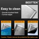 [5 Pack] BESTTEN 2 Gang Decor Metal Wall Plate with Plastic Film, Decorator Stainless Steel Outlet Cover, Durable Corrosion Resistant Industrial Grade Material, H4.53 x W4.57, Brushed Finish, Silver