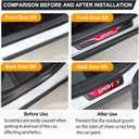 4Pcs Stainless Steel Car Door Sill Protectors Door Threshold Protector Front and Rear Doors Car Pedal Kick Protection Door Sill Scuff Plate car Trim Sport(Door Width 1.97" Red)