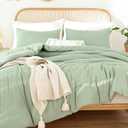 ROSGONIA Oversized King Comforter Sage Green, 3pcs(1 Boho Comforter & 2 Pillowcases), Lightweight Oversized King Size Comforter Sets Bedding Blanket (Oversized King Comforter 120"x98")