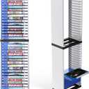 Nargos Video Game Storage Stand Tower for PS5/ PS4/ PS3/ Xbox Series S & X/Xbox one Game, Universal Game Disc Holder Vertical Blu Ray Case Organizer