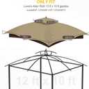 Replacement Gazebo Canopy Top Cover for 10 x 12, Double Tiered Waterproof Canopy Roof for Lowe's Allen Roth Gazebo #GF-12S004B-1 (Khaki)