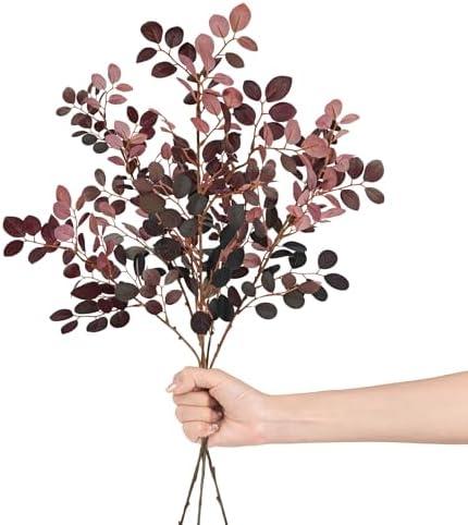 Luiywan Fall Stems for Vases - Faux Eucalyptus Stems, Artificial Silk Plants Leaf Branches Greenery, Fall Decor for Table Centerpiece, Floral Arrangement, Home, Wedding, Party (Burgundy, 5pcs, 28inch) Luiywan Fall Stems for Vases - Faux Eucalyptus Stems, Artificial Silk Plants Leaf Branches Greenery, Fall Decor for Table Centerpiece, Floral Arrangement, Home, Wedding, Party (Burgundy, 5pcs, 28inch)