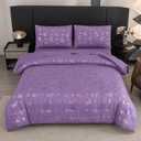 Butterfly Comforter Set Twin,Purple Bedding Twin,Purple Comforter Set,Girls Bedroom Comforter Sets(Purples,5PCS)