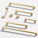 Lardmon 3 Pack 3.75 Inch(96mm) Hole Center Brushed Gold Modern Cabinet Pulls Kitchen Cabinet Handles Kitchen Cabinet Hardware Timeless Drawer Pulls for Dresser Cupboard Wardrobe, B-Gold(3.75x3)