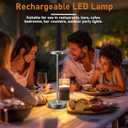 2 Pack LED Cordless Table Lamp RechargeableOutdoor Battery Operated Desk Lamp Touch 3 Color Dimming Portable Waterproof Night Light for Patio/Restaurant/Dining/Home (Chrome)