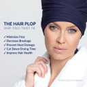 MoonstoneSeven Hair Plop - Curl Prep Wrap for Drying, Shaping & Frizz Control - Soft Cotton Lycra Hair Wrap for Wavy & Curly Hair - Reduces Frizz, Shortens Dry Time & Enhances Curl Definition - Black (Black)