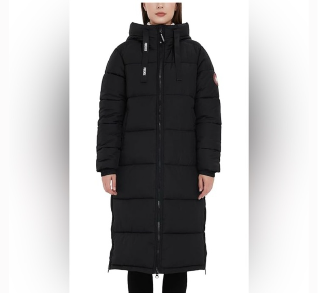 PUREMSX Womens Long Puffer Coat, Warm Thick Insulated Quilted Outdoor Windproof Hooded Jacket XS