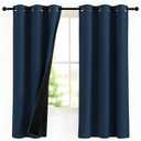 NICETOWN 100% Blackout Navy Blue Curtains, W42 x L63 in, 2 Panels Thermal Insulated Short Black Out Curtains with Grommet for Kids Boys Room, Privacy Drapes Calm Down Mood for Bedroom Office