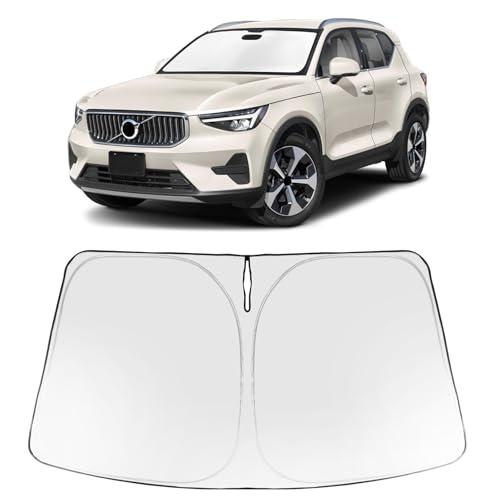 Proadsy 2026 Upgrade Windshield Sun Shade Custom Fit Volvo XC40 2019-2026 Foldable Front Sunshade Protector Sun Visor Blocks UV Rays Keep Car Cooler Accessories