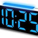 Topski Loud Alarm Clocks for Bedrooms Heavy Sleepers, Digital Clock with Night Light, Large Display, Dual Alarm, Snooze, Dimmable Bedside Alarm Clock for Kids Teens Boys Girls (White and Blue)