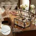 40 Lipsticks Organizer with Lid, Glass Display Box Fits Large Perfume & Skincare, Easy-Access Organiser for Vanity Countertop, Multifunctional Display Box in Any Rooms