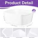 Honeydak 16 Pack Wash Basins Plastic Wash Tub 7 Quart Graduated Buckets Rectangular Plastic Hospital Bedside Soaking Tub Washing Basin for Cleaning Foot Bath Washing Dishes Face Cleansing (White)