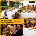 10-Pack White Tablecloths for Rectangle Tables, 70 x 120 Inches, Stain-Resistant Polyester Fabric for 6 Foot Tables - Washable Table Covers for Weddings, Banquets, Birthday Parties, Events
