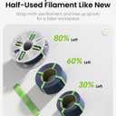 Matte PLA Filament with Quick-Swap Reusable Spool 1kg (2.2lbs), 1.75mm 3D Printing Filament, Compatible with Bambu Lab 3D Printers Black