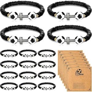 Aurelema 12 sets Soccer Cross Bracelets party Favors for Men players and team fans