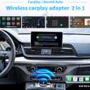 Wireless Carplay Adapter for Apple iPhone, Convert Wired to Wireless Car Play Adapter with Seamless Connection, Mini Appe CarPlay Wireless Adapter Compatible with Cars from 2018 & iOS 10+ (Pack of 2)