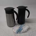 Honeydak 2 Pcs Coffee Carafe Airpot 27 oz Insulated Stainless Steel Vacuum Thermal Pot with Brushes Dispenser Coffee Carafe for Keeping Hot Water Tea 12 Hours Hot 8 Hours Cold(Silver, Black)