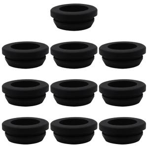3/4" (19mm) Drill Hole Grommet, 9/16" ID Rubber Grommets for Wiring, 10Pcs Black Top Hat Silicone Rubber Hole Plugs, Eyelet Ring Gasket Hole Plugs Protector for Automotive Firewall Wire Cable