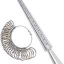 NIUPIKA Ring Sizer Measuring Tool Ring Mandrel Ring Measurer Ring Sizing Kit Measure Finger Size Measurement Tool Set Metal Gauge US Size 1-13 Jewelry Sizers Kit of 27 Pieces