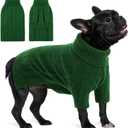 Queenmore Dog Sweaters for Medium Dogs Girls Boys, Soft Dog Sweater Christmas, Turtleneck Pullover Pet Sweaters Knitwear Outfit for Holiday, Knitted Soft Thick Warm Sweater for Bulldog, Dachshund (Green,M)