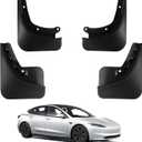 BASENOR Upgraded 2024 2025 Tesla Model 3 Highland Mud Flaps Splash Guards Fenders No Drilling No Tape Mudflaps All Weather Protector Mudguards for Tesla Model 3 Exterior Accessories (Set of 4)