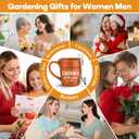 Gardening Coffee Mug Christmas Birthday Gifts for Women Men Boss Teacher Mom Dad Best Friend,Cool HandMade Office Desk Fall Decor White Elephant Gift,Novelty Plant Lovers Pot Cup with Shovel Spoon Set