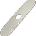 BWE 10 Inch Faucet Hole Cover Deck Plate, Brushed Nickel Sink Hole Cover for 1 or 3 Hole(8-Inch Center) Kitchen Bathroom Sink Faucet, Stainless Steel Escutcheon Plate