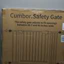 Cumbor 29.7-46" Baby Gate for Stairs, Mom's Choice Awards Winner-Auto Close Dog Gate for the House, Easy Install Pressure Mounted Pet Gates for Doorways, Easy Walk Thru Wide Safety Gate for Dog, Brown