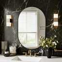 Bathroom Vanity Mirror for Over Sink, 20"x30" Black Oval Large Wall MirrorHD Tempered Glass, Horizontal or Vertical Hanging & Leaning, Decor for Bathroom, Bedroom, Living Room, Entryway