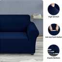 Joccun Stretch Loveseat Couch Cover Slipcover, 1-Piece Sofa Cover for 2 Cushion Couch Spandex Jacquard Washable Furniture Protector Cover for Living Room,Kids,PetsLoveseat,Navy