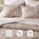 Bedsure Full Comforter Set - Light Taupe Bed Set, 3 Pieces Cute Floral Bedding, 1 Soft Reversible Botanical Flowers Comforter and 2 Pillow Shams