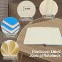 2 Pack Lined Journal Notebook for Women Men, A5 Hardcover Leather Journals with 400 Pages 80 GSM Thick for School Office Writing Business Travel, College Ruled Notebooks with Magnetic Buckle (Sky Blue)