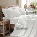 King Size Sheets Set - 6 Piece Luxuriously Soft & Cooling Sheets King Size - Ultra Soft 16" Deep Pocket King Sheet Set - Fitted Sheet & Pillowcase Sets (King White)