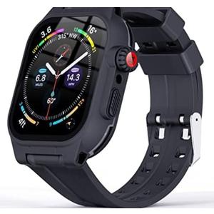 41mm Apple Watch Series 7 8 Waterproof Case,Shockproof Impact Resistant Case with Bulitin Screen Protector and Soft Strap Bands for Apple Watch Series 7/8 (41MM)