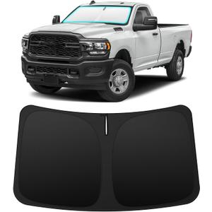 INSAUTO Foldable Windshield Sun Shade for Dodge RAM 2500 3500 2010-2025, Heat & UV Protection Car Sunshade with Storage Bag, Keep Interior Cool & Easy Installation