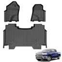 Powerty Floor Mats for Ram 1500 Crew Cab 2019-2024 Without Rear Under-Seat Factory Storage Bucket Seat (NOT for Classic Model) All Weather 3D TPE Anti-Slip Truck Liners for 1st & 2nd Row Accessories