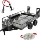 MEUS RACING RC Trailer for Hauling Behind Car with Hitch Mount and Hauling Rope Adjustable for 1/18 1/24 RC Crawler Axial SCX24 AX24 FCX24 TRX4M Defender Bronco K10 F150