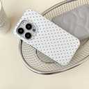 Reoomukk Vintage Polka Dot Phone Case for iPhone 15 6.1", Aesthetic Trendy Cute Boho Pattern Classic Elegant Slim Chic Pretty Protective Cover for Girls Women,White