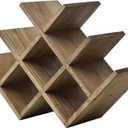 KIRIGEN 8-Bottle Countertop Wine Rack - Wine Bottle Holder for Bar Table/Wine Cabinet Free Standing - Wood 3-Tier Wine Display and Storage Shelves Dark Brown XHJJ3-DBR