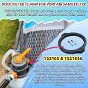 152165/ 1521656, 6-1/2-Inch Sand Filter Valve Clamp Assembly for Pentair Sand Filter Pump(with Screw and Nut for Six-Way 1-1/2 Inch HiFlow Valve; Sand Dollar(R) Filter Systems; Meteor Filter System