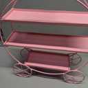 Pink Crown Pumpkin Cart 3 Tier Dessert Stand, Wrought Iron Cake Display Tray for Wedding Birthday Afternoon Tea Party, Decorative Tiered Serving Platter for Pastries Fruit Candy